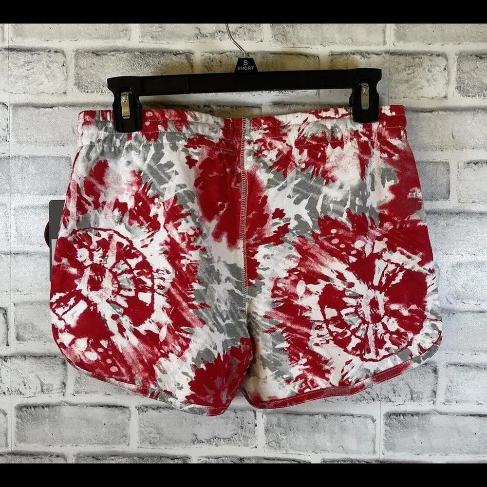 NWT Girl’s South Dakota Coyotes Red/white Tie Dye Shorts XL (14/16) - Picture 2 of 5